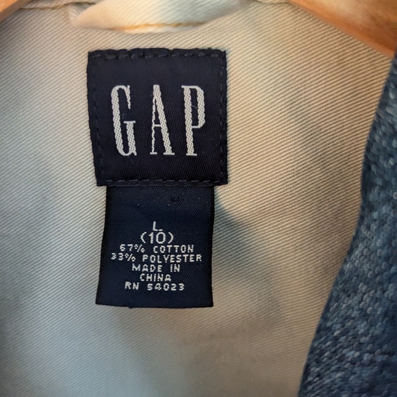 Gap Youth Denim Jean Jacket Size 10 Large Dark Wash - Picture 3 of 5